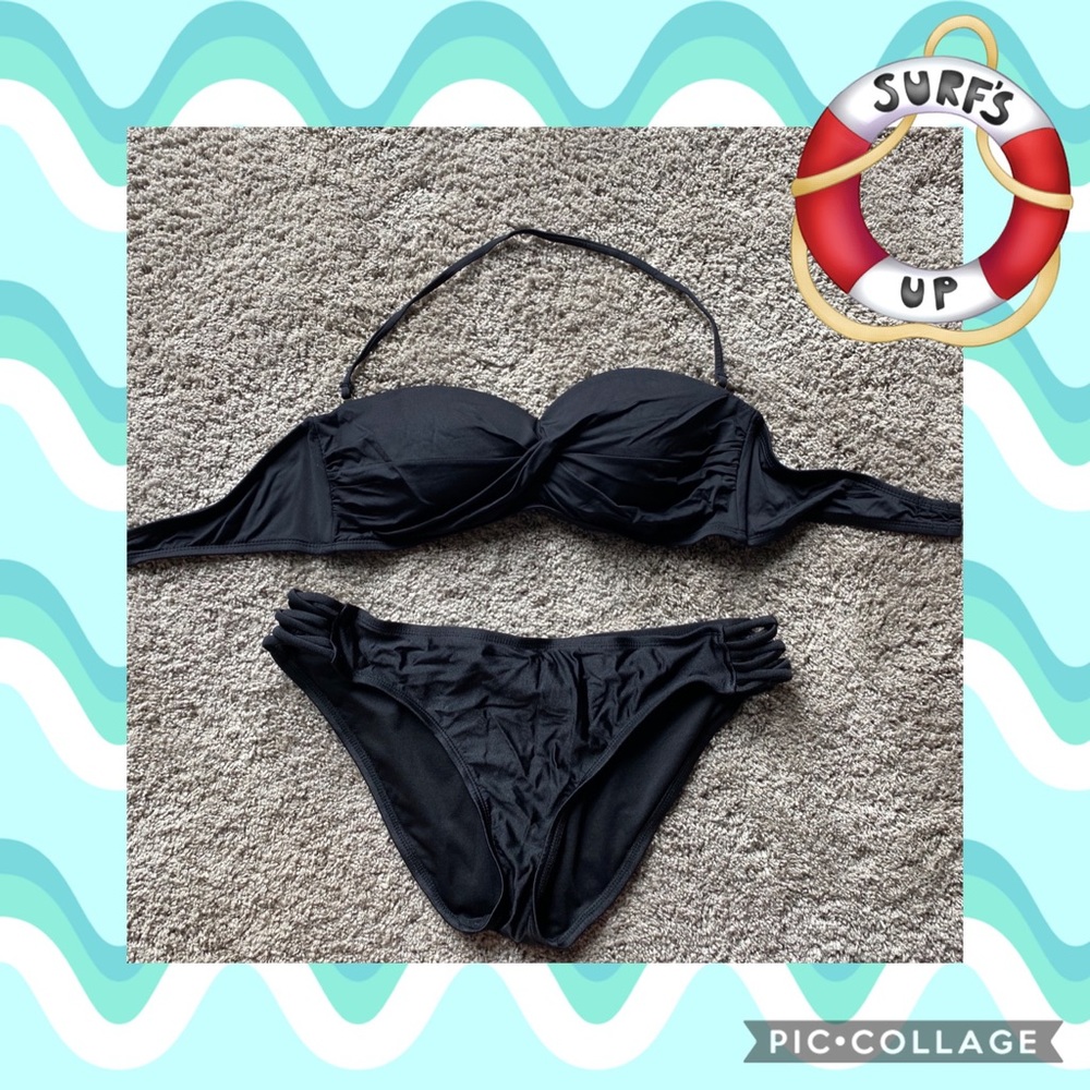 Black Strapless Bikini (top & bottom)